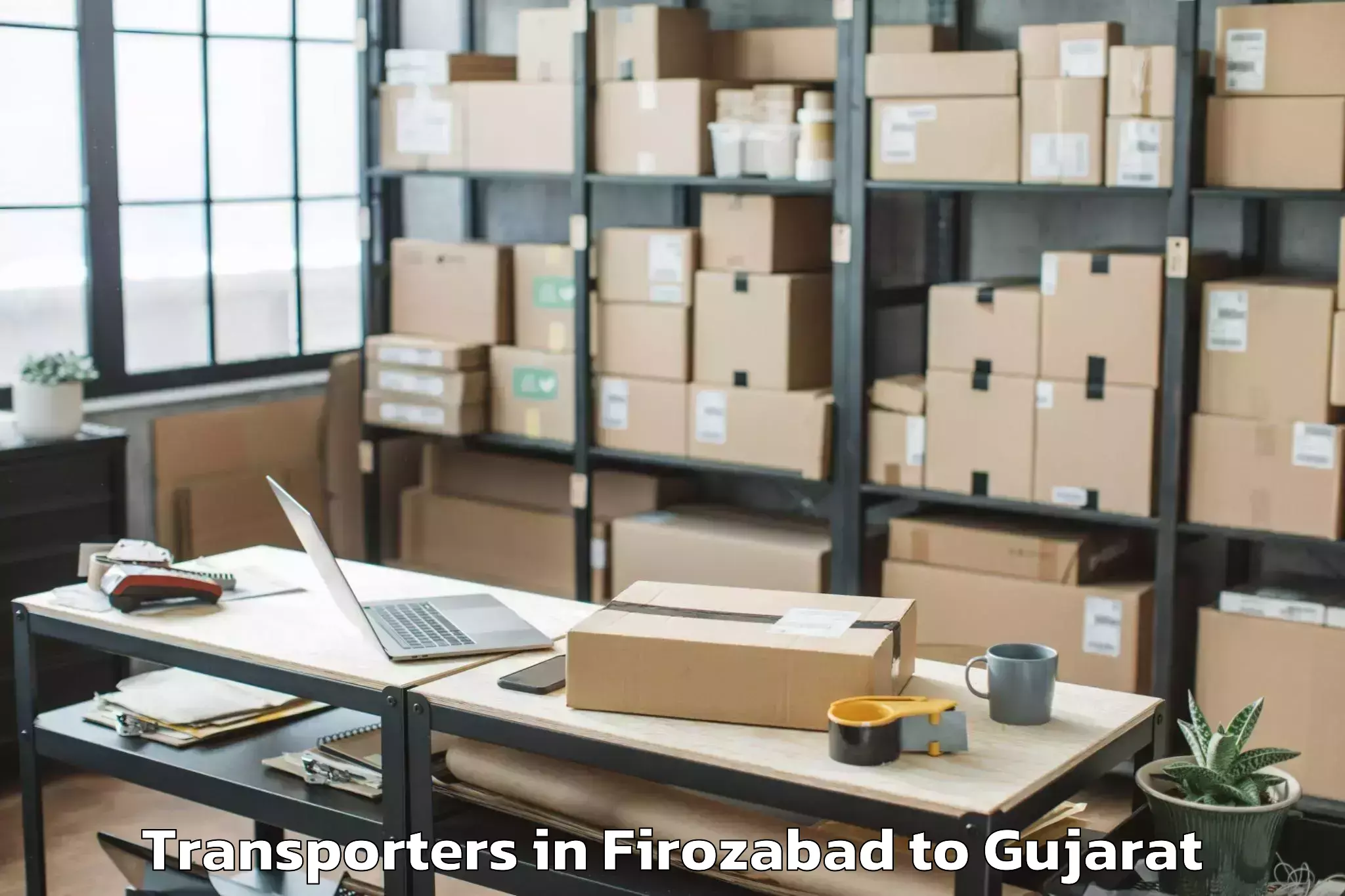 Top Firozabad to Rajpipla Transporters Available